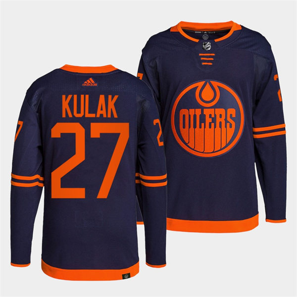 Men's Edmonton Oilers #27 Brett Kulak Fanatics Navy Alternate Jersey